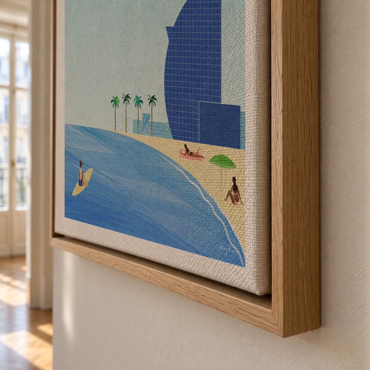 Barcelona II - Framed canvas detail