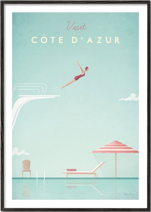 Vintage plakat Côte d'Azur skoczkini