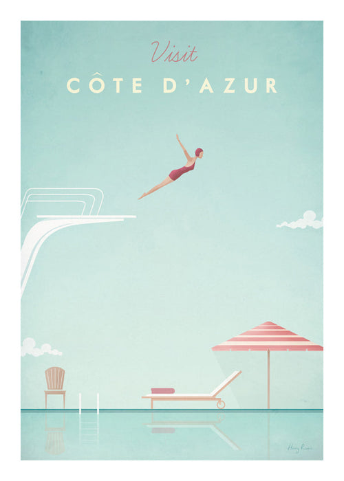 Vintage plakat Côte d'Azur skoczkini