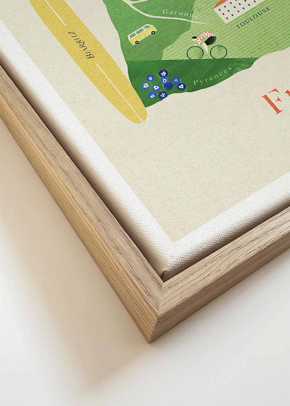 Plakat podróżniczy Mapa Francji ilustracja