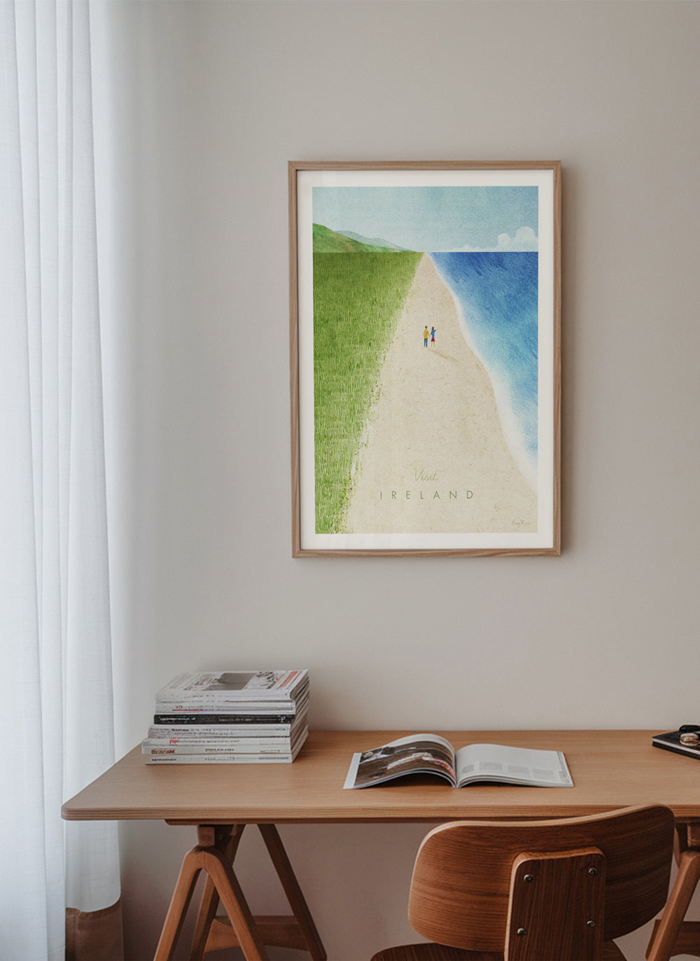 Plakat podróżniczy: wybrzeże Irlandii ilustracja