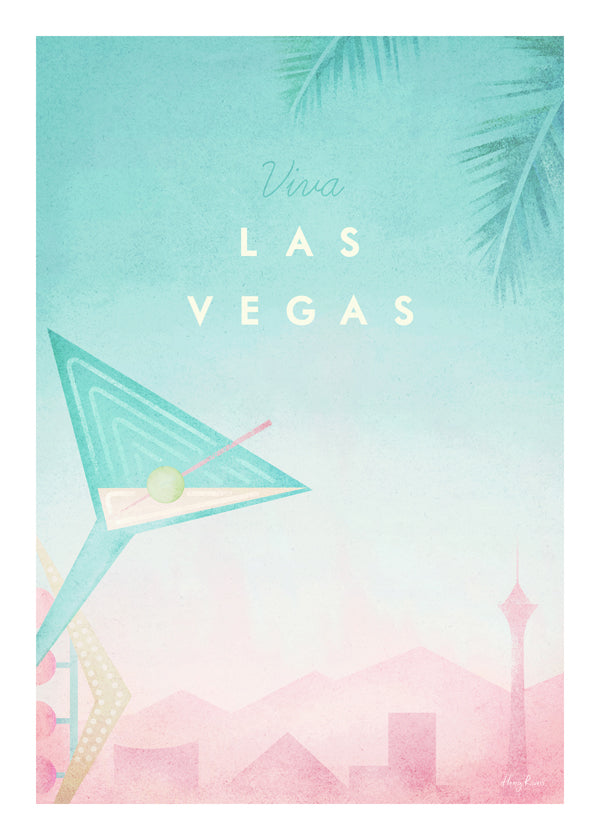 Plakat miasta Las Vegas w stylu vintage