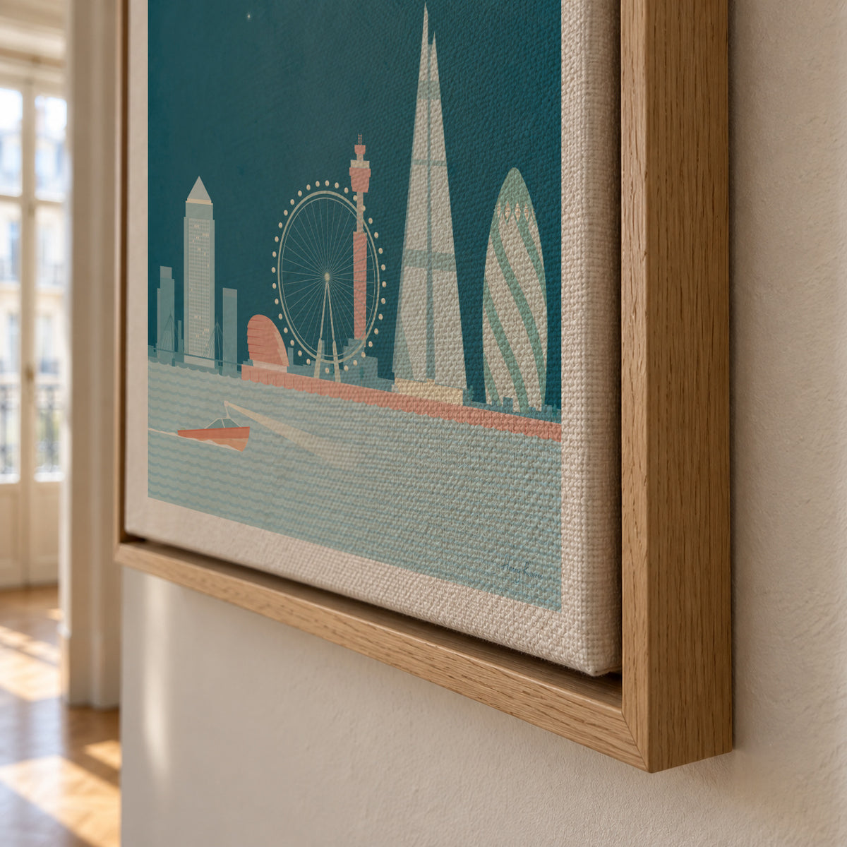 London - Framed canvas detail
