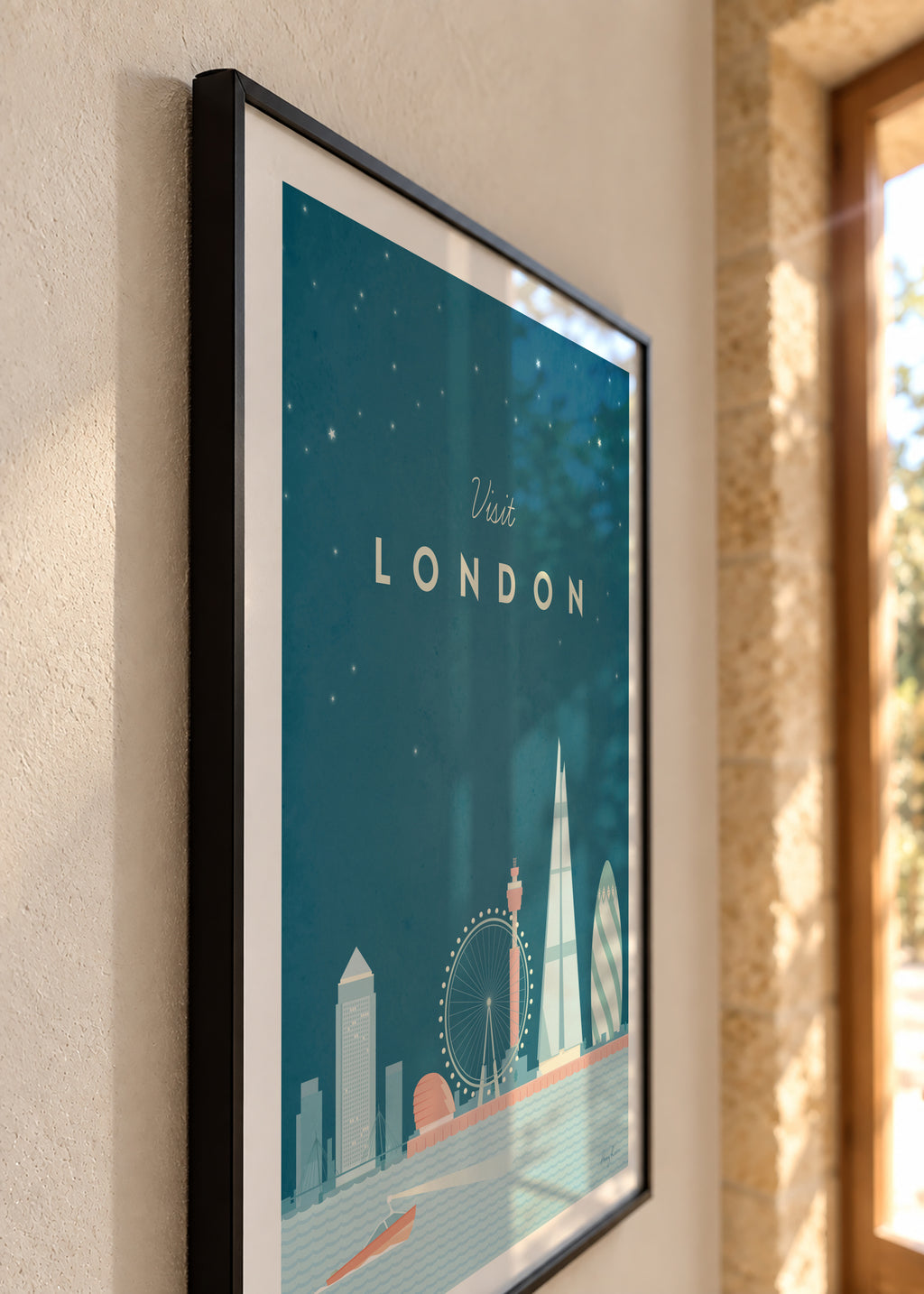 London - Framed poster detail
