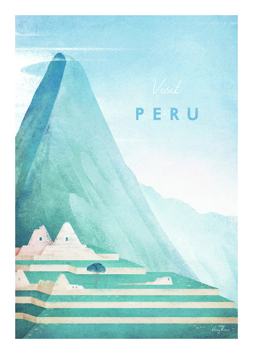 Plakat podróżniczy Visit Peru góry i tarasy