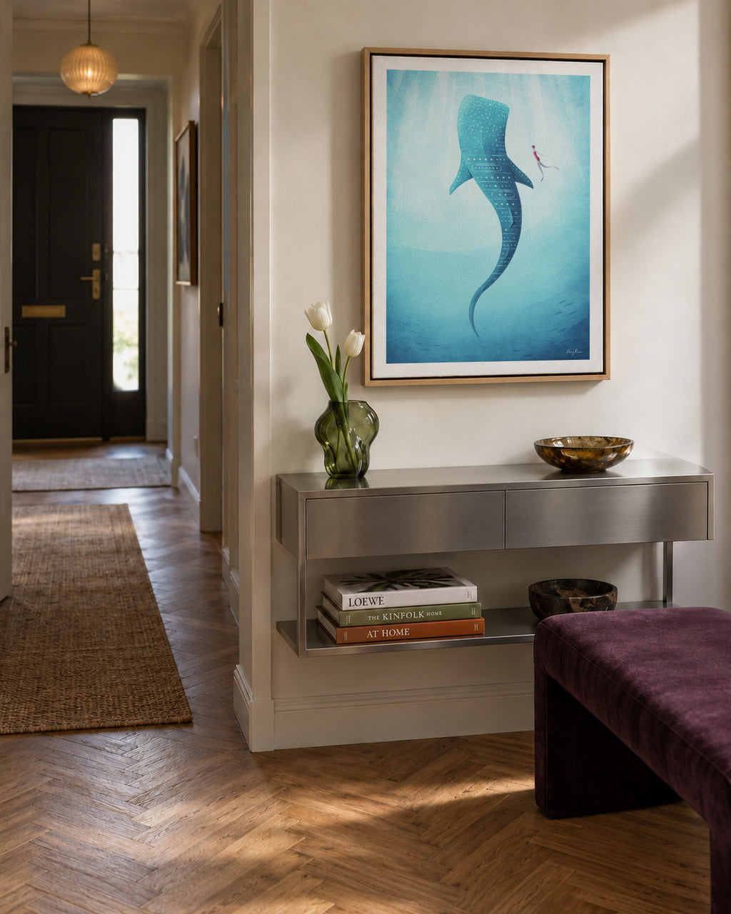 Whale Shark - Framed canvas in an interior