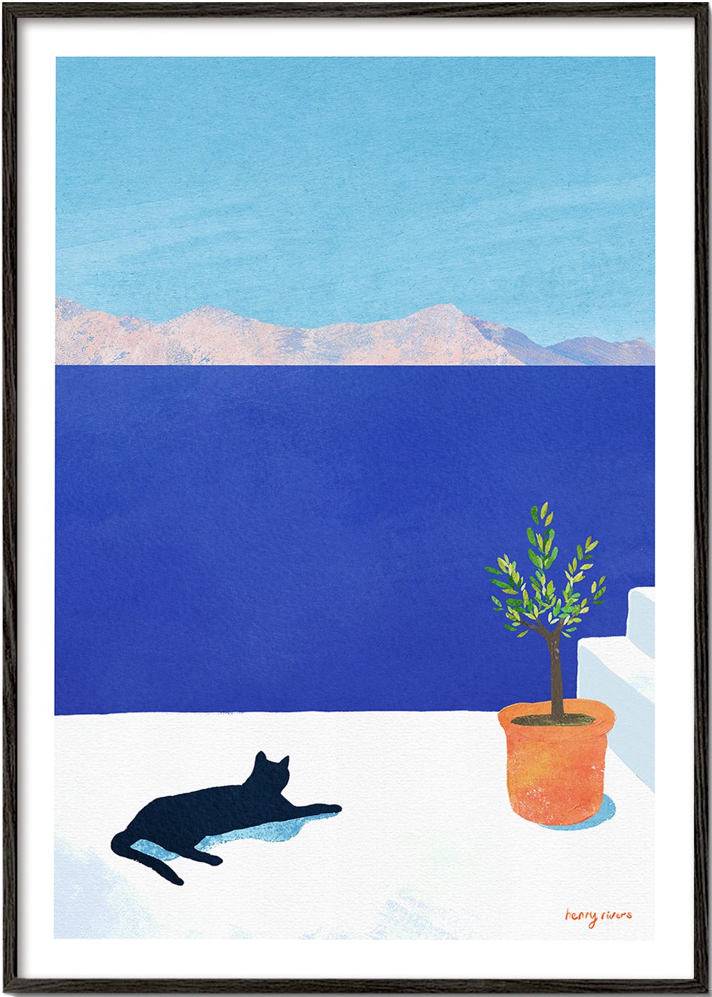Black cat - siesta on the roof
