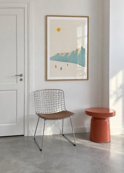 Happy skiers - Framed poster in an interior