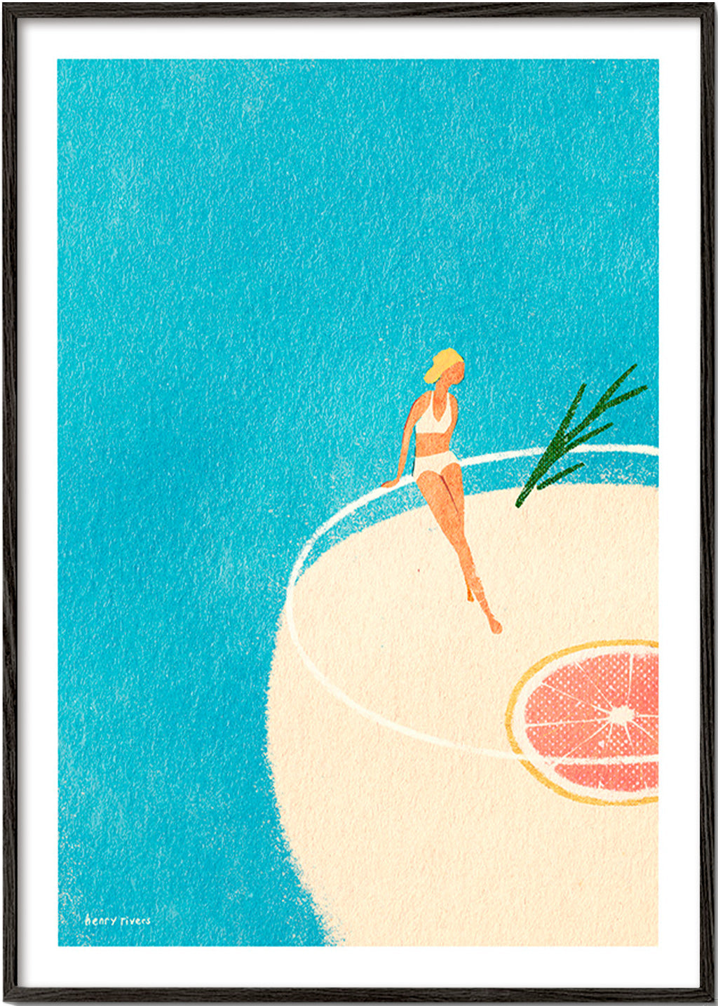 Sztuka do kuchni Gin Tonic ilustracja z postacią – Black Frame
