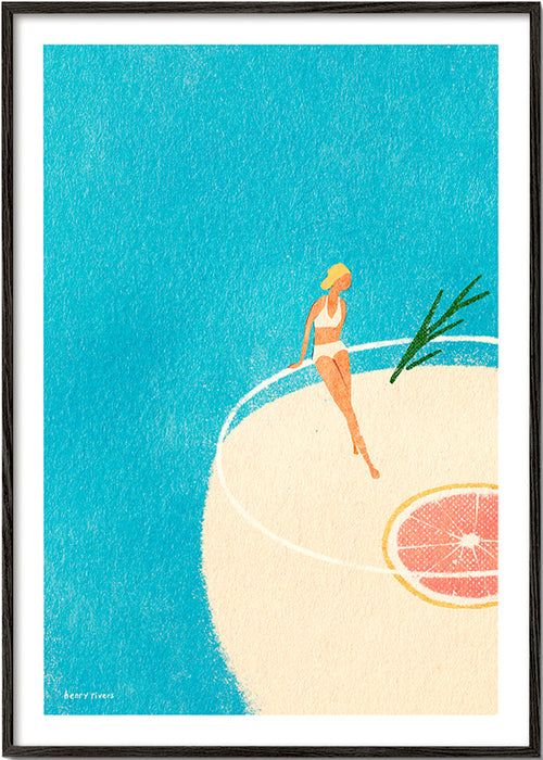 Sztuka do kuchni Gin Tonic ilustracja z postacią – Black Frame