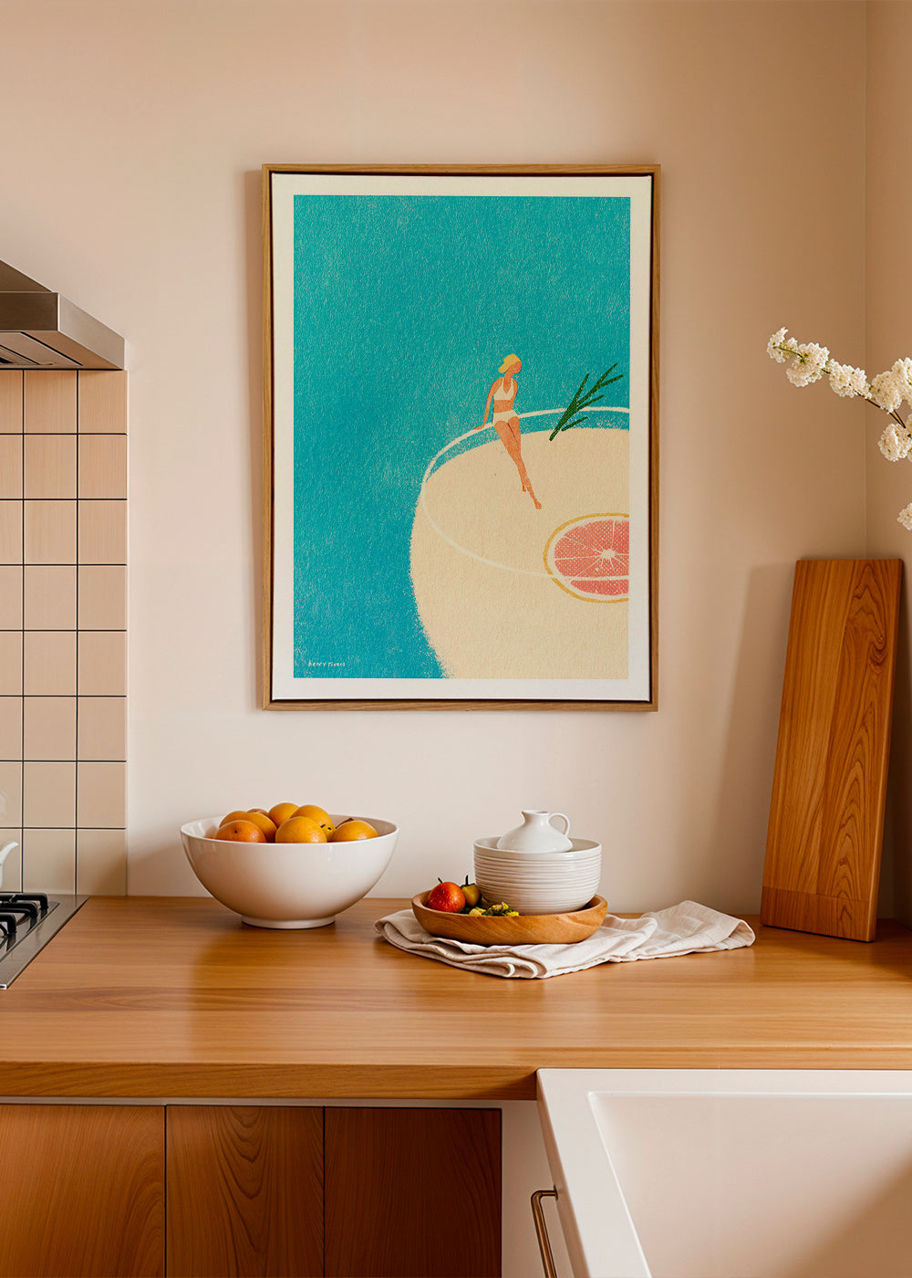 Sztuka do kuchni Gin Tonic ilustracja z postacią – Canvas2