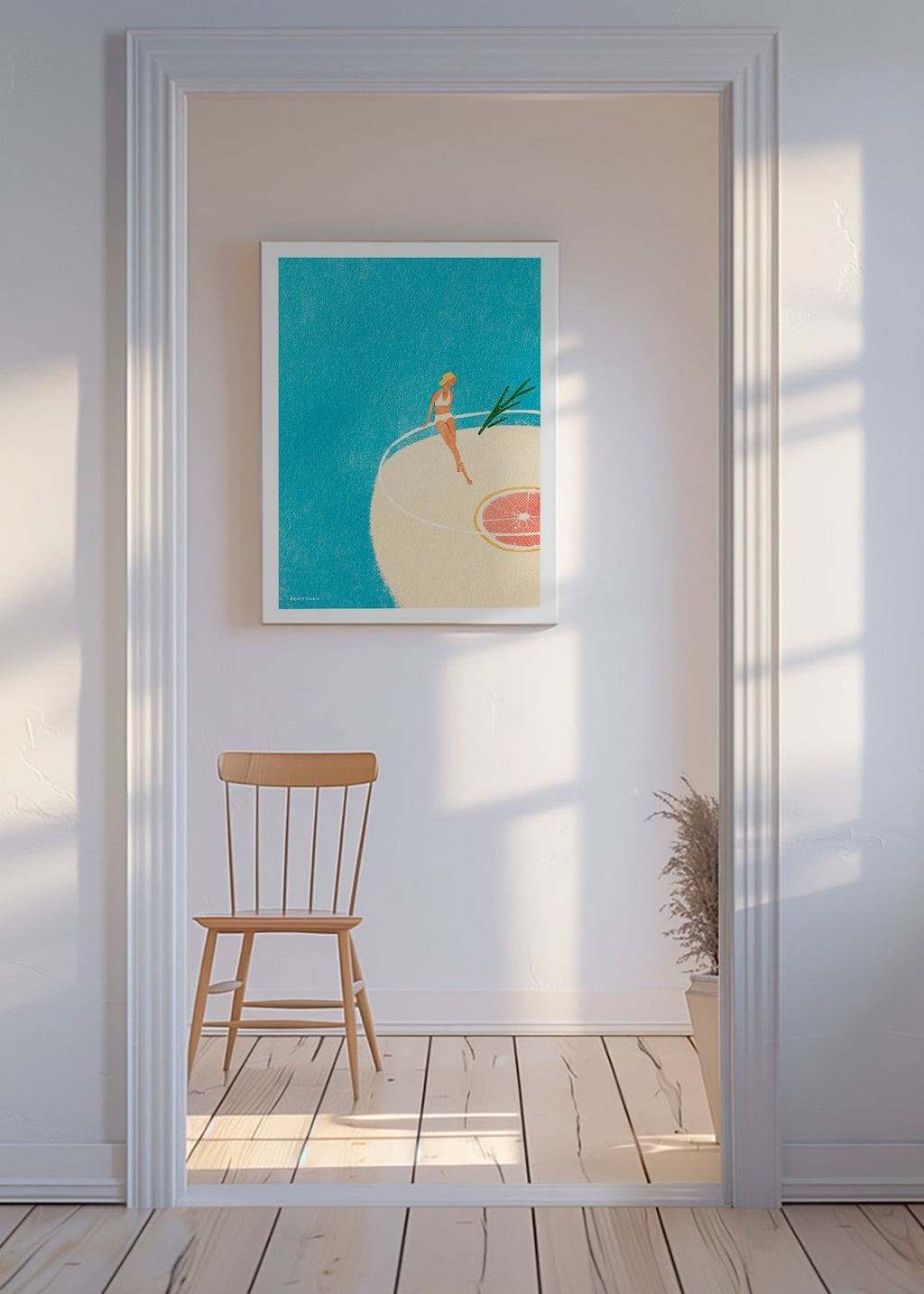 Sztuka do kuchni Gin Tonic ilustracja z postacią – Canvas