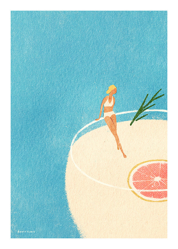 Sztuka do kuchni Gin Tonic ilustracja z postacią