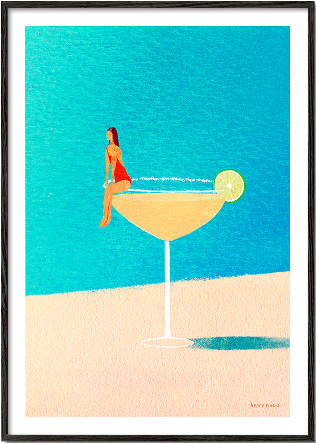 Sztuka do kuchni: Margarita w kieliszku – Black Frame