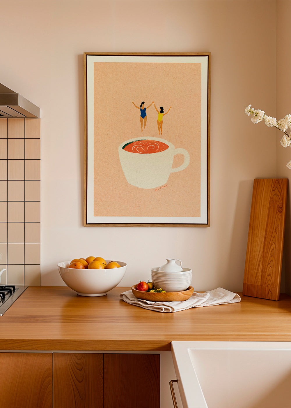 Sztuka do kuchni z filiżanka i plywakami – Canvas2