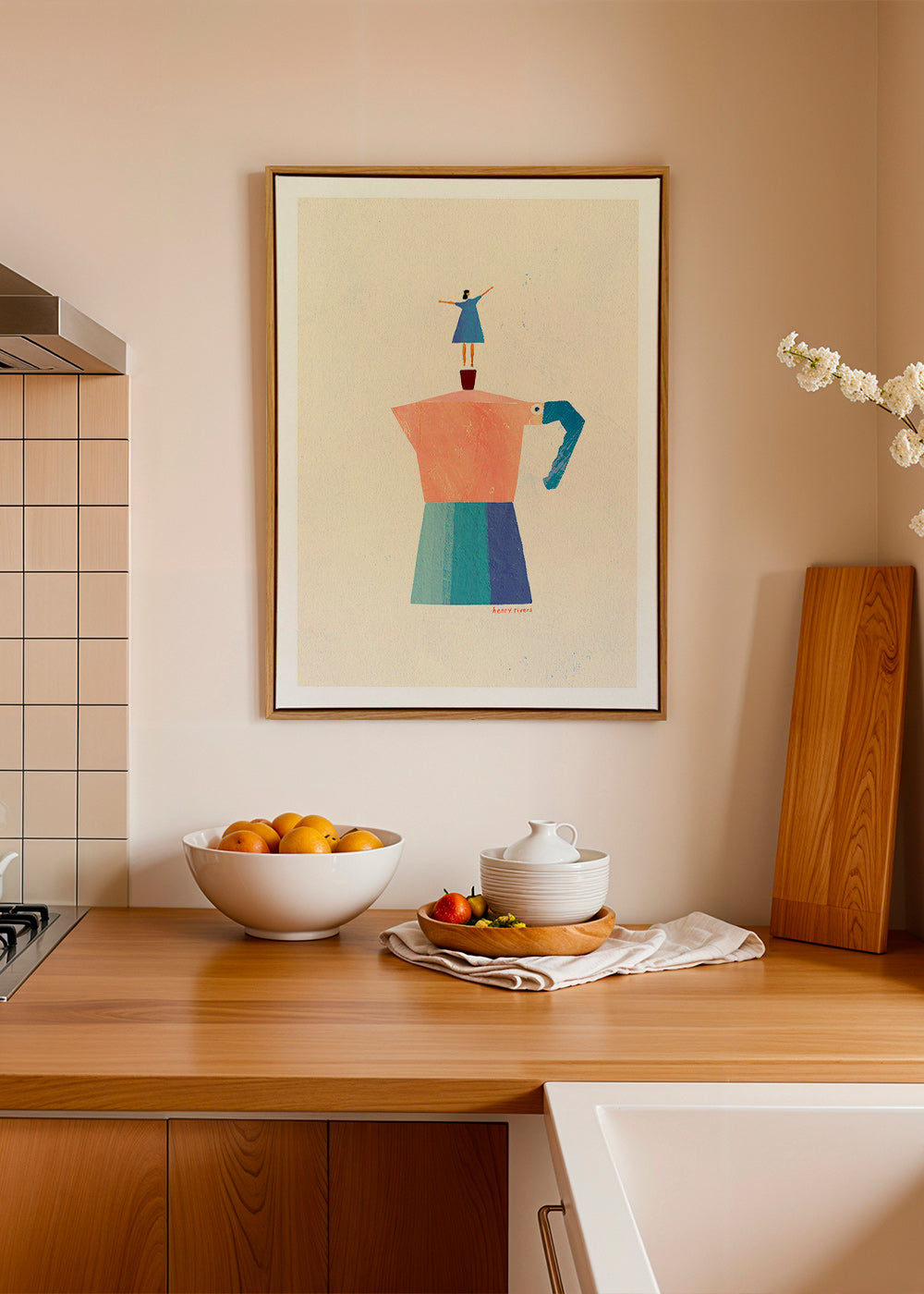 Sztuka do kuchni z moką i zabawną sylwetką – Canvas2