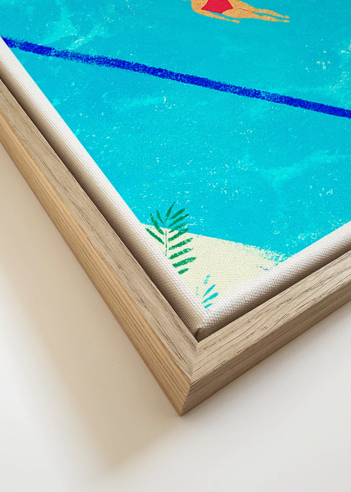 Ilustracja pływaczki w basenie – Canvas detail
