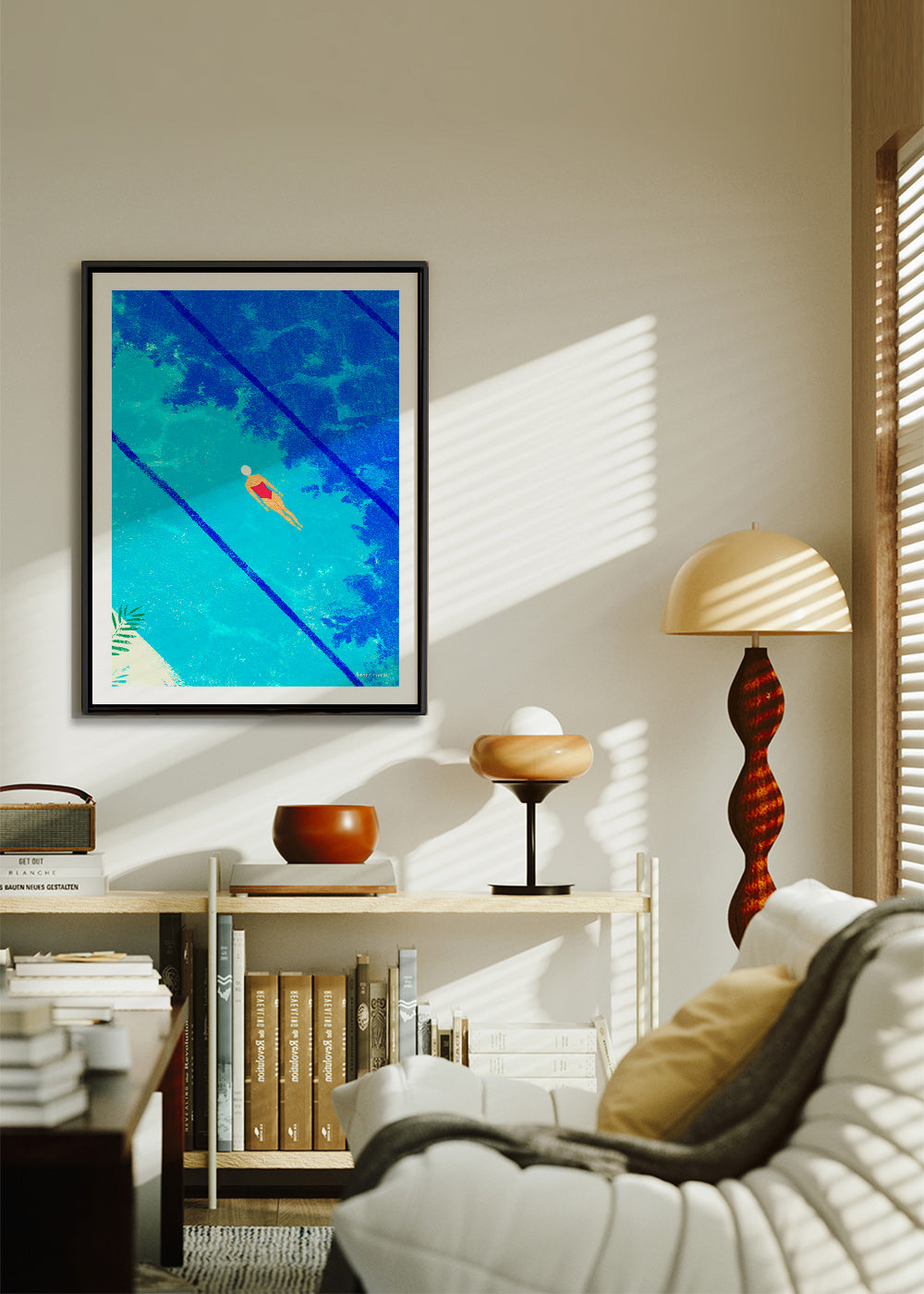 Ilustracja pływaczki w basenie – Canvas1