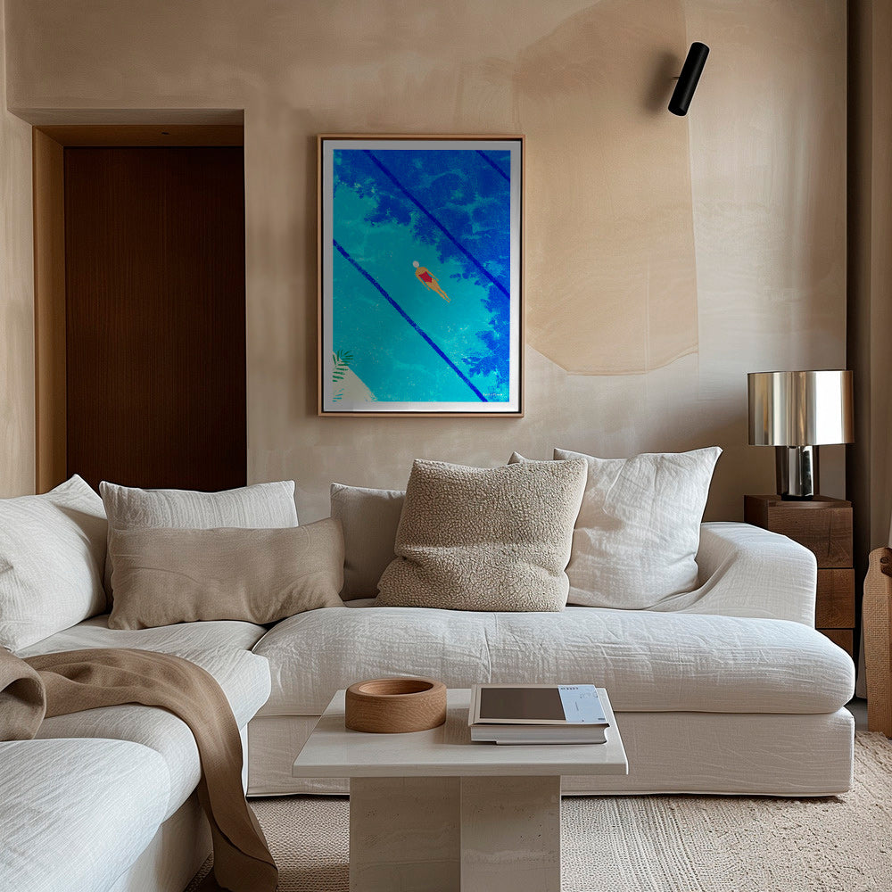 Ilustracja pływaczki w basenie – Canvas2