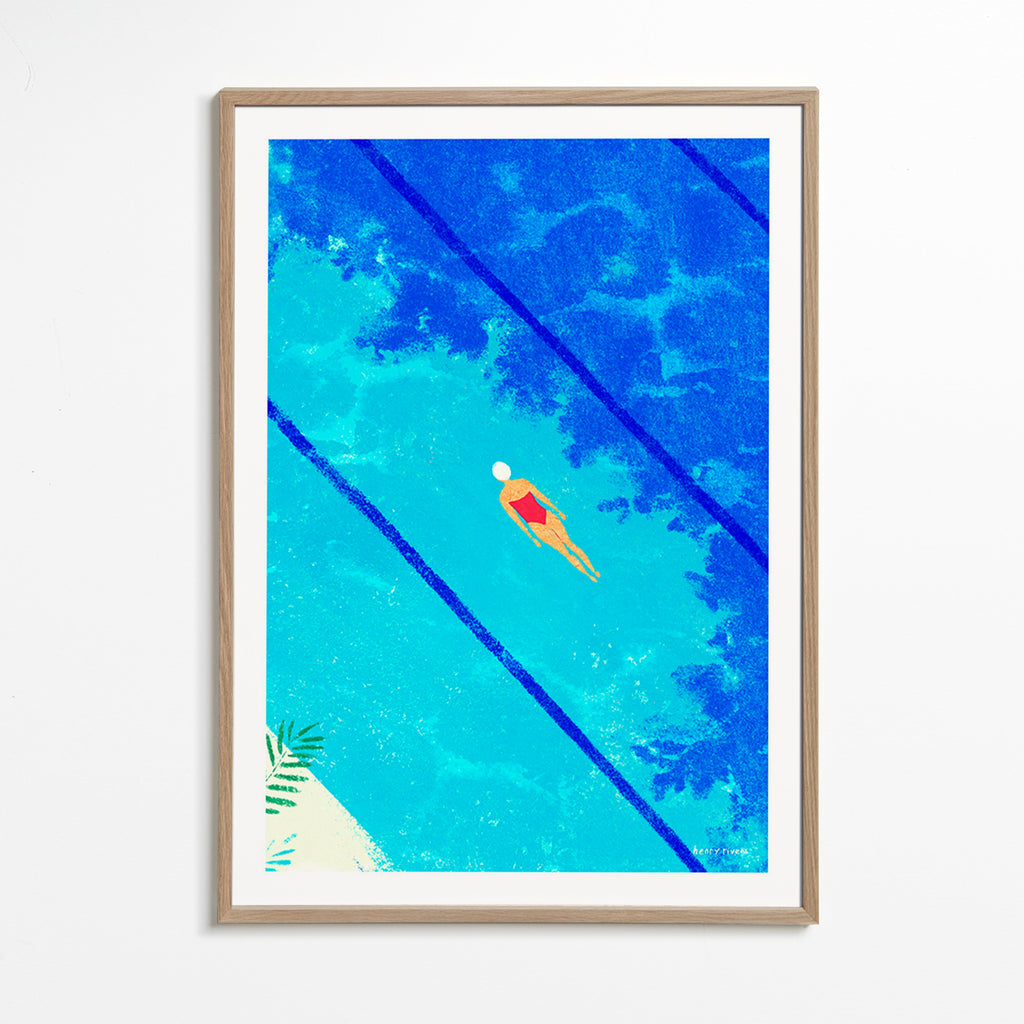 Ilustracja pływaczki w basenie – Oak Frame