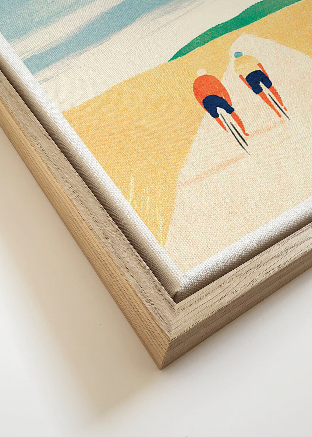 Sztuka sportowa: dwóch rowerzystów na drodze – Canvas detail