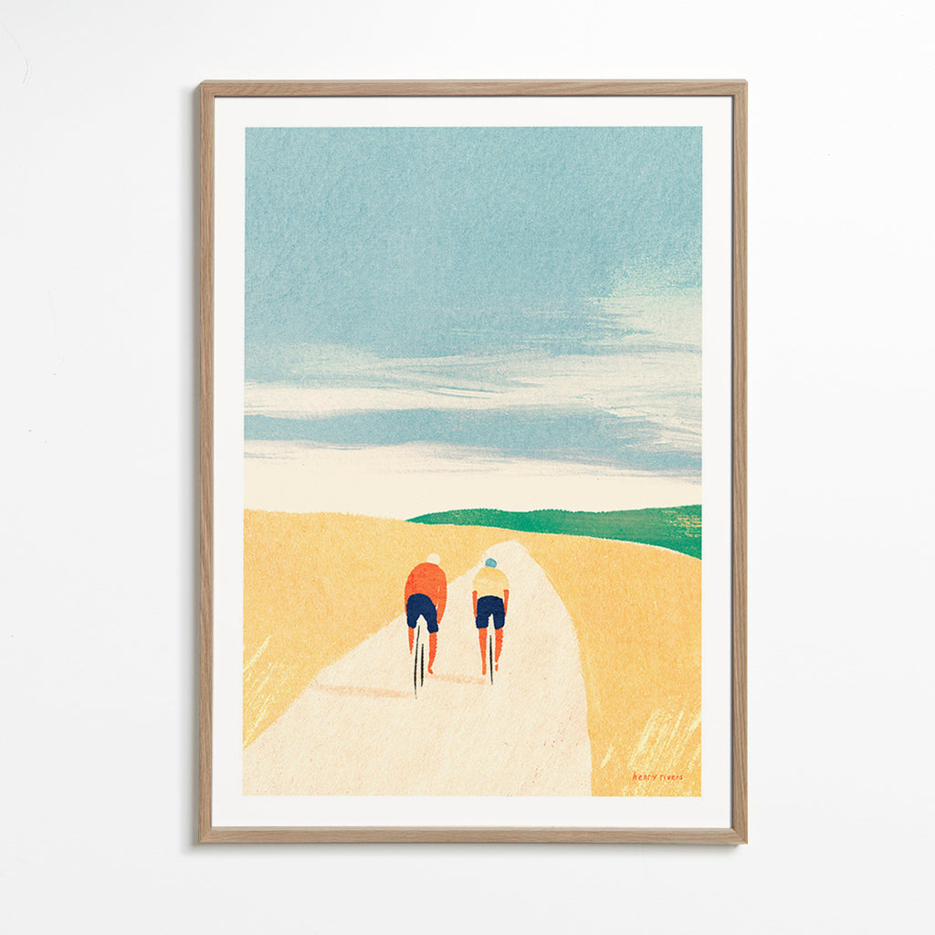 Sztuka sportowa: dwóch rowerzystów na drodze – Oak Frame