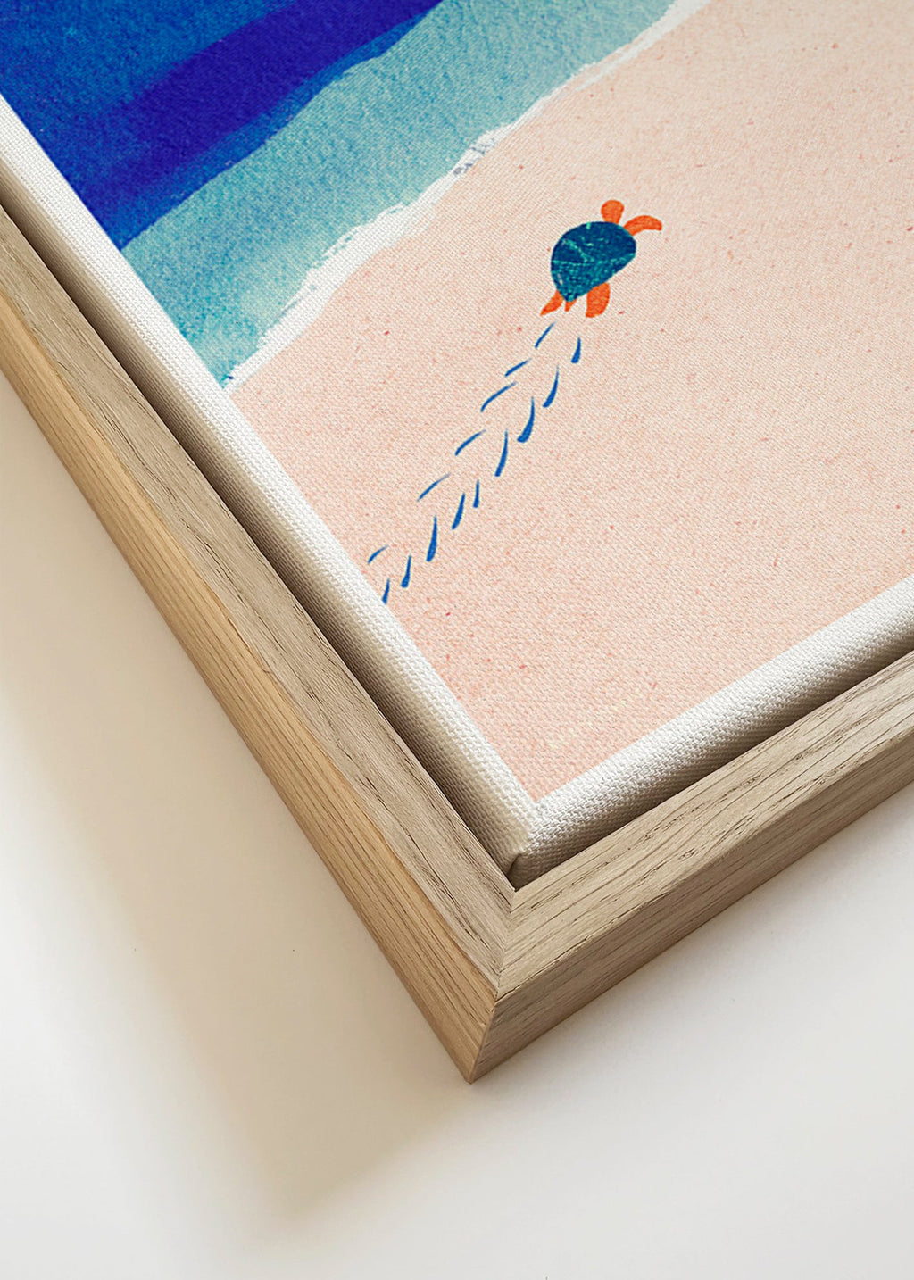 Ilustracja żółwia na plaży – Canvas detail
