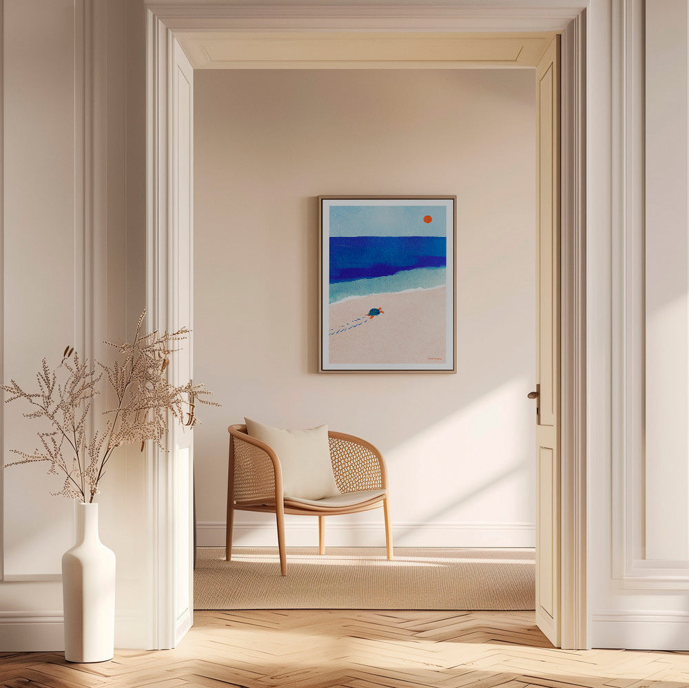 Ilustracja żółwia na plaży – Canvas1