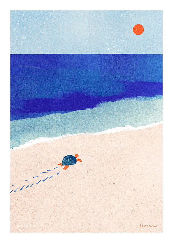 Ilustracja żółwia na plaży