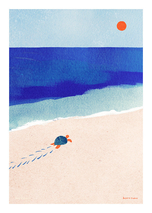 Ilustracja żółwia na plaży