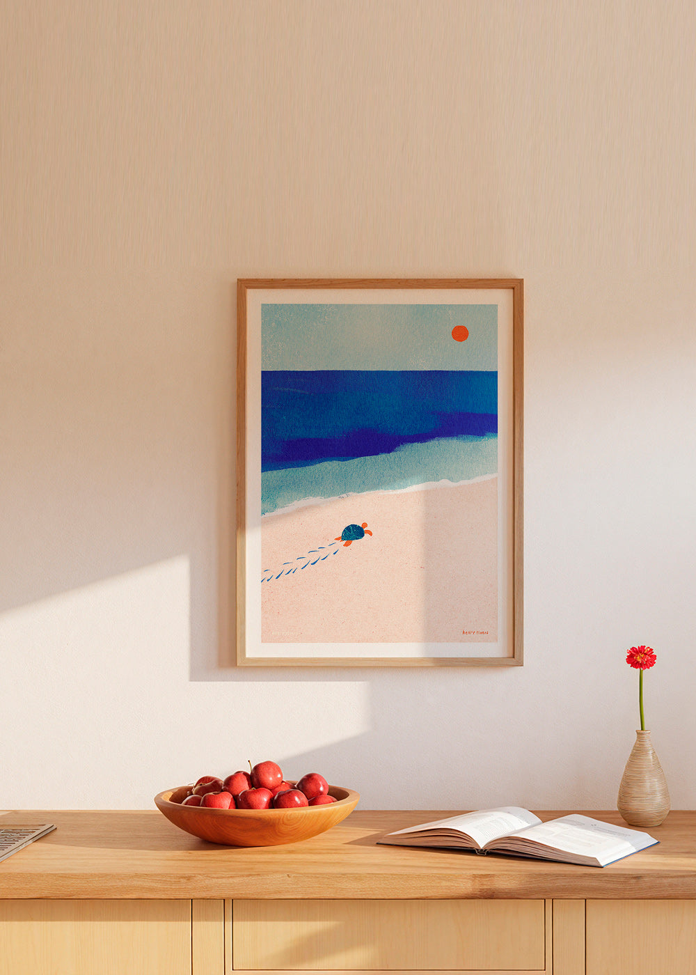Ilustracja żółwia na plaży – Product1
