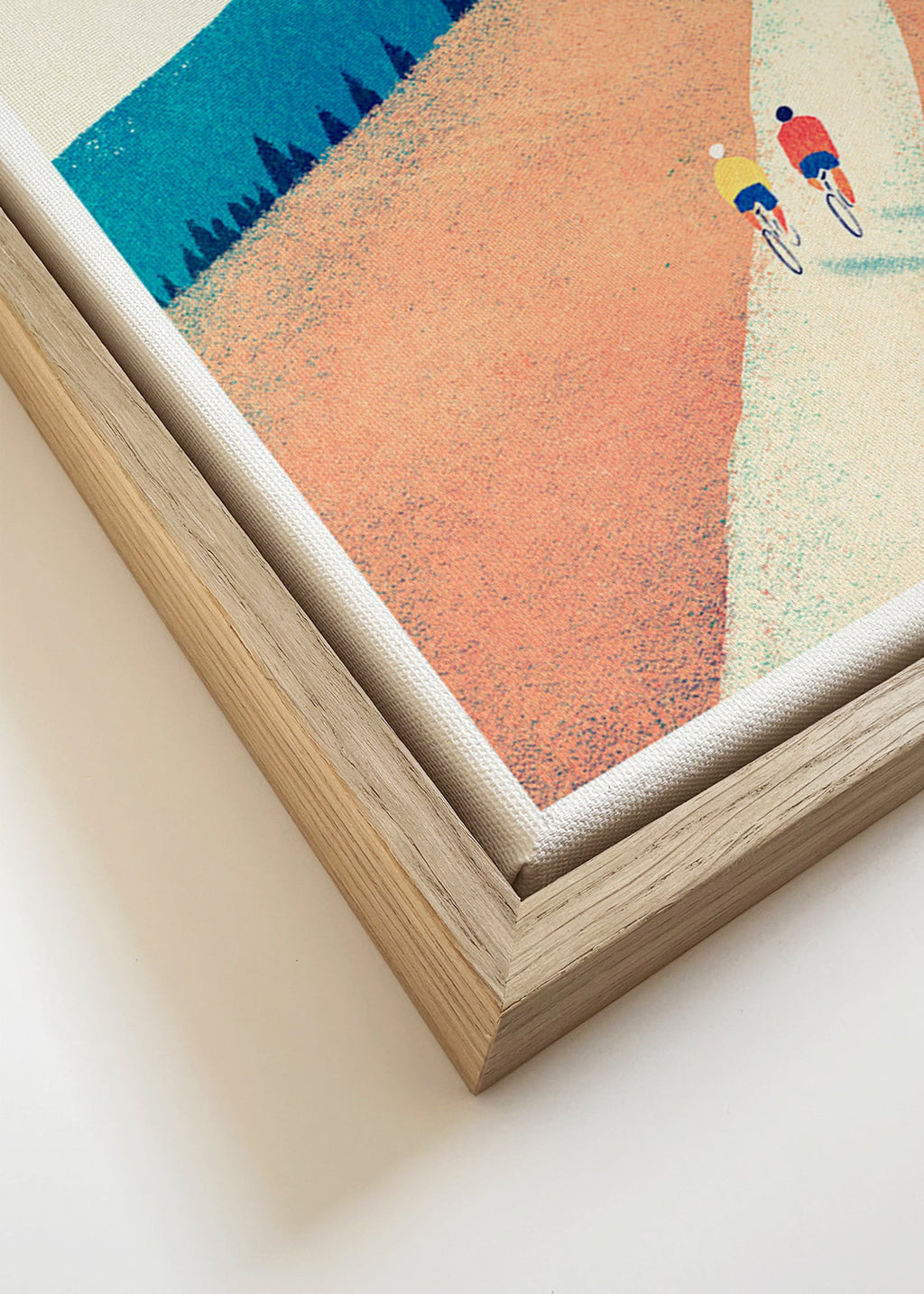 Sztuka do kuchni z dwoma rowerzystami na nasłonecznionej ścieżce – Canvas detail