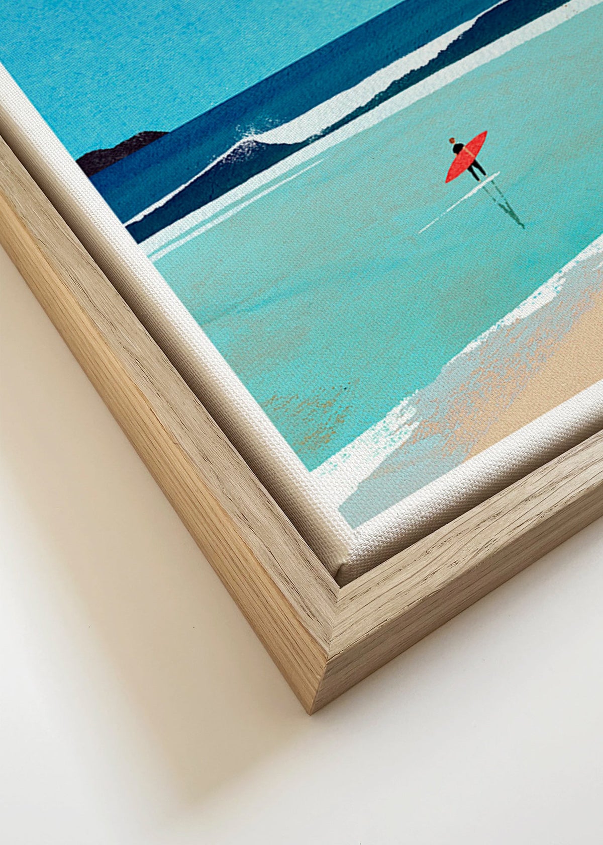 Sztuka sportowa: surfer na brzegu – Canvas detail