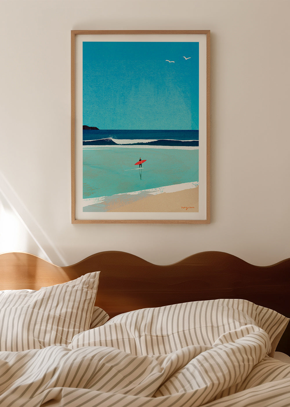 Sztuka sportowa: surfer na brzegu – Product1