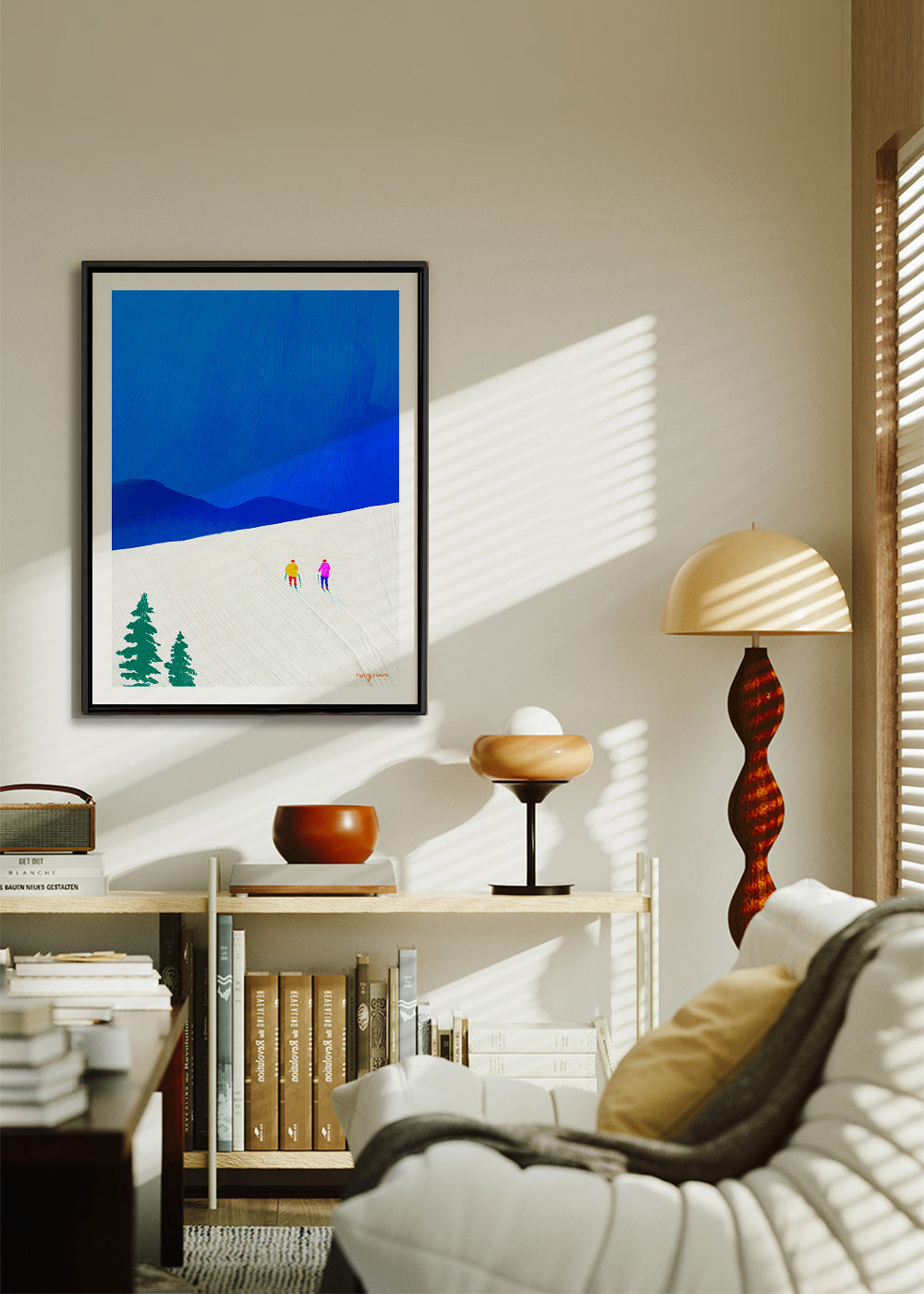 Sztuka sportowa: narciarze na stoku – Canvas1