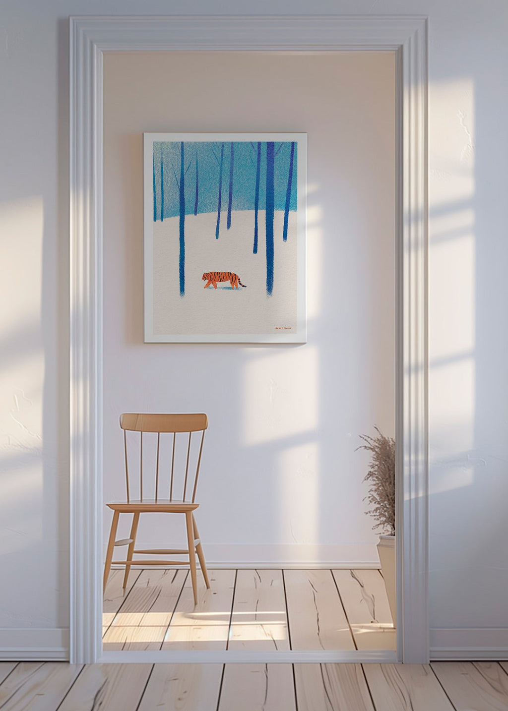 Obraz tygrys na śniegu – Canvas