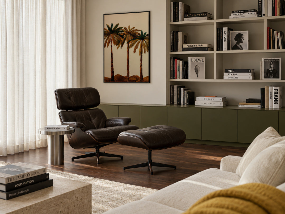 Palm trio - Framed poster in an interior