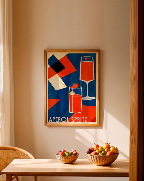 Sztuka do kuchni Aperol Spritz plakat geometryczny