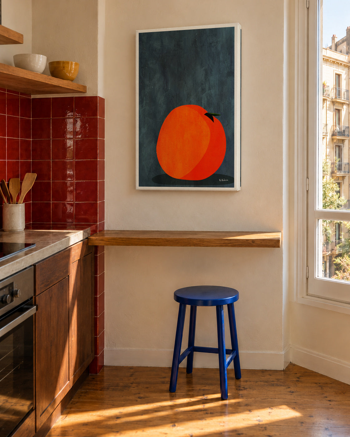 Calmly Sleeping Apple - Unframed canvas in an interior