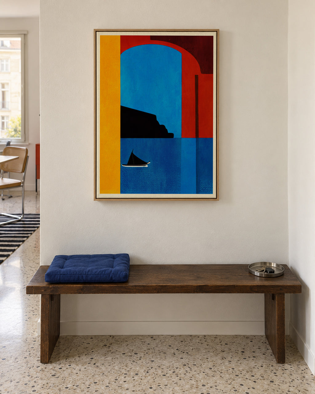 Sunset Cruise In Italy - Framed canvas in an interior