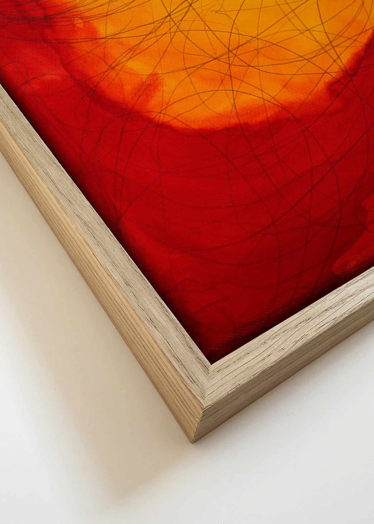 Obraz abstrakcyjny czerwono-żółty – Canvas detail