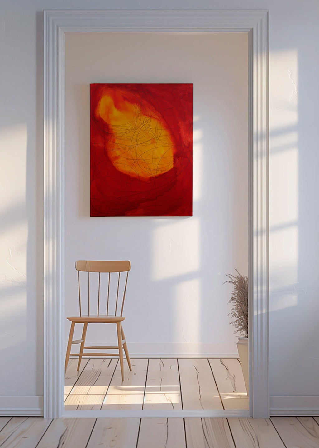 Obraz abstrakcyjny czerwono-żółty – Canvas