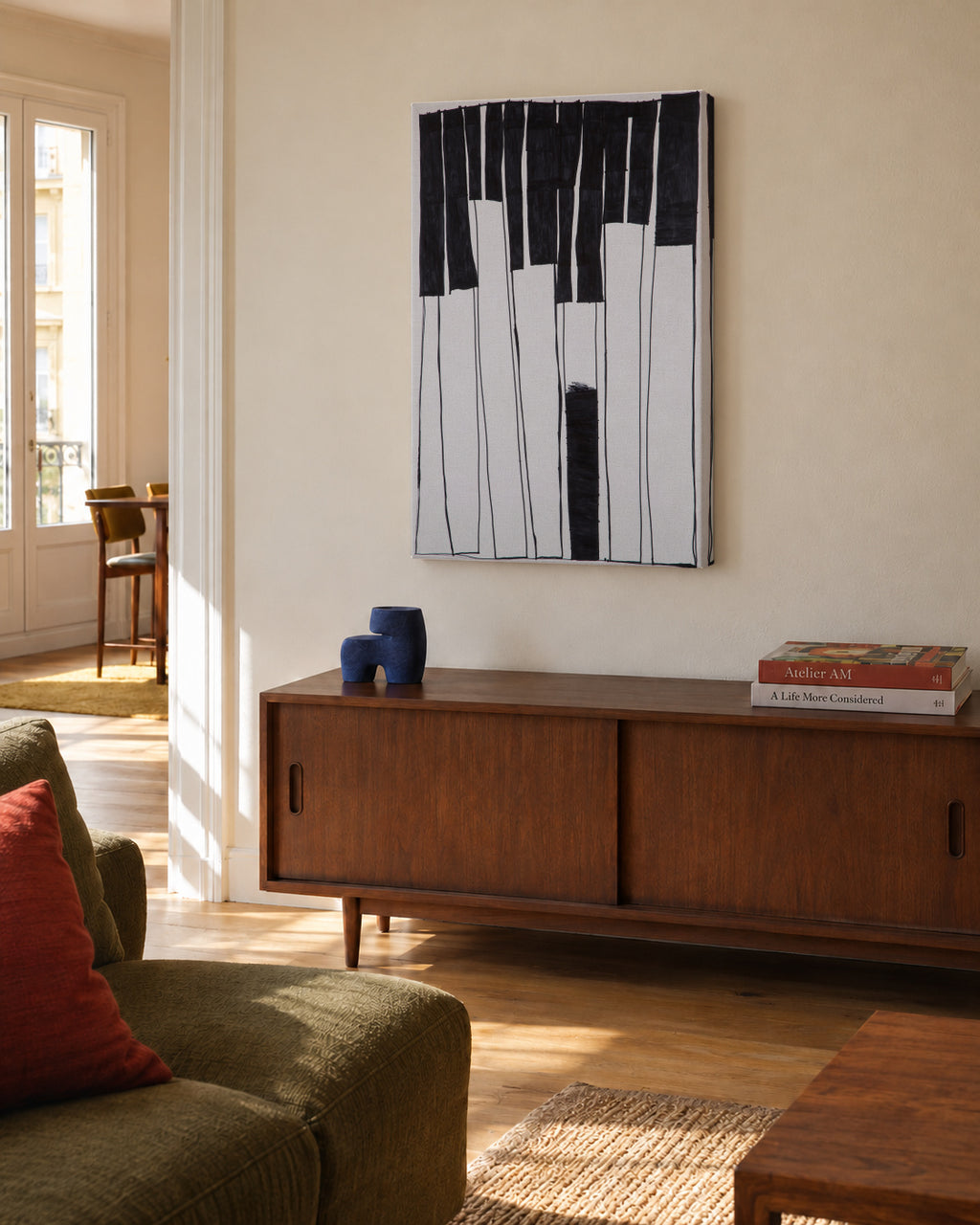 Notes llargues del piano - Pol Martínez - Unframed canvas in an interior