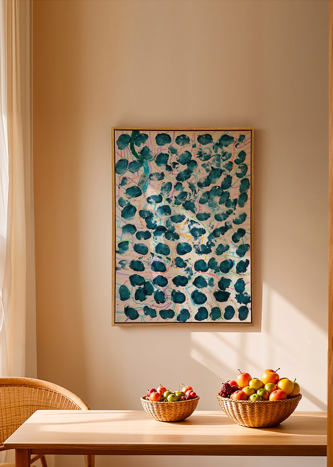 Obraz abstrakcyjny z granatowymi plamami – Canvas2