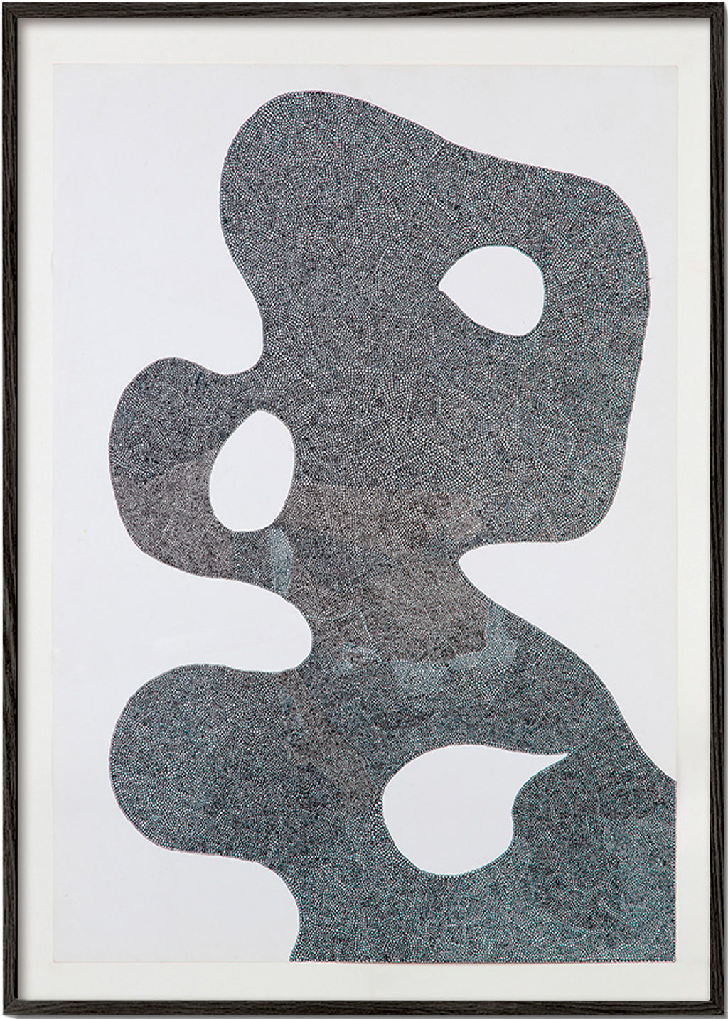 Abstrakcja kropkowana z dużą sylwetką – Black Frame
