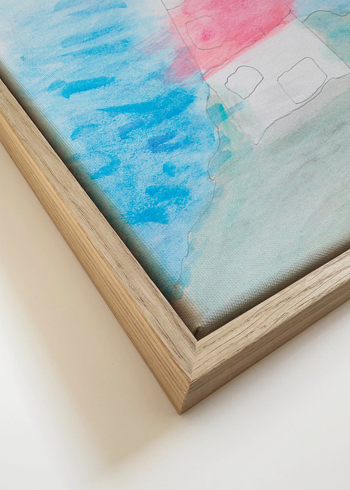 Sztuka krajobrazu: latarnia morska akwarela – Canvas detail