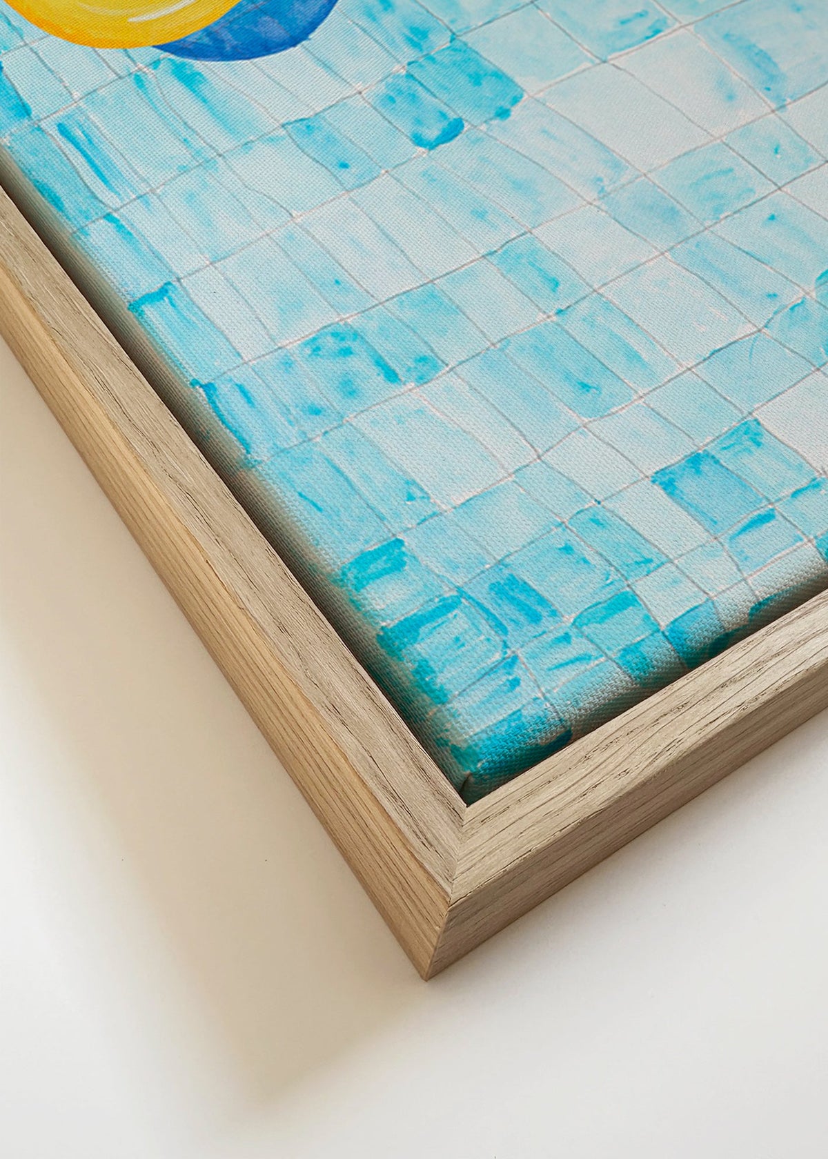 Minimalistyczny obraz z żółtym kołem – Canvas detail