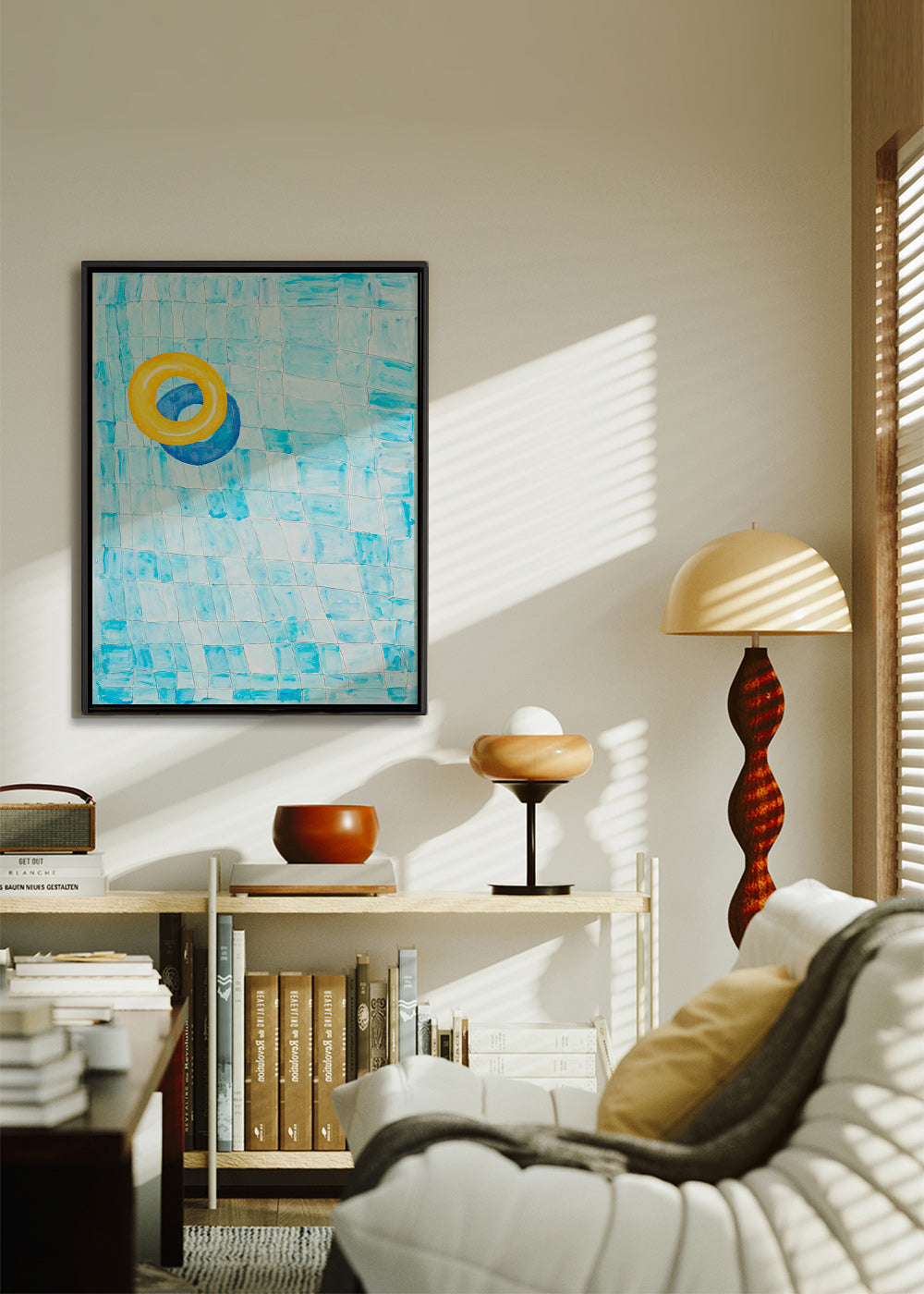 Minimalistyczny obraz z żółtym kołem – Canvas2
