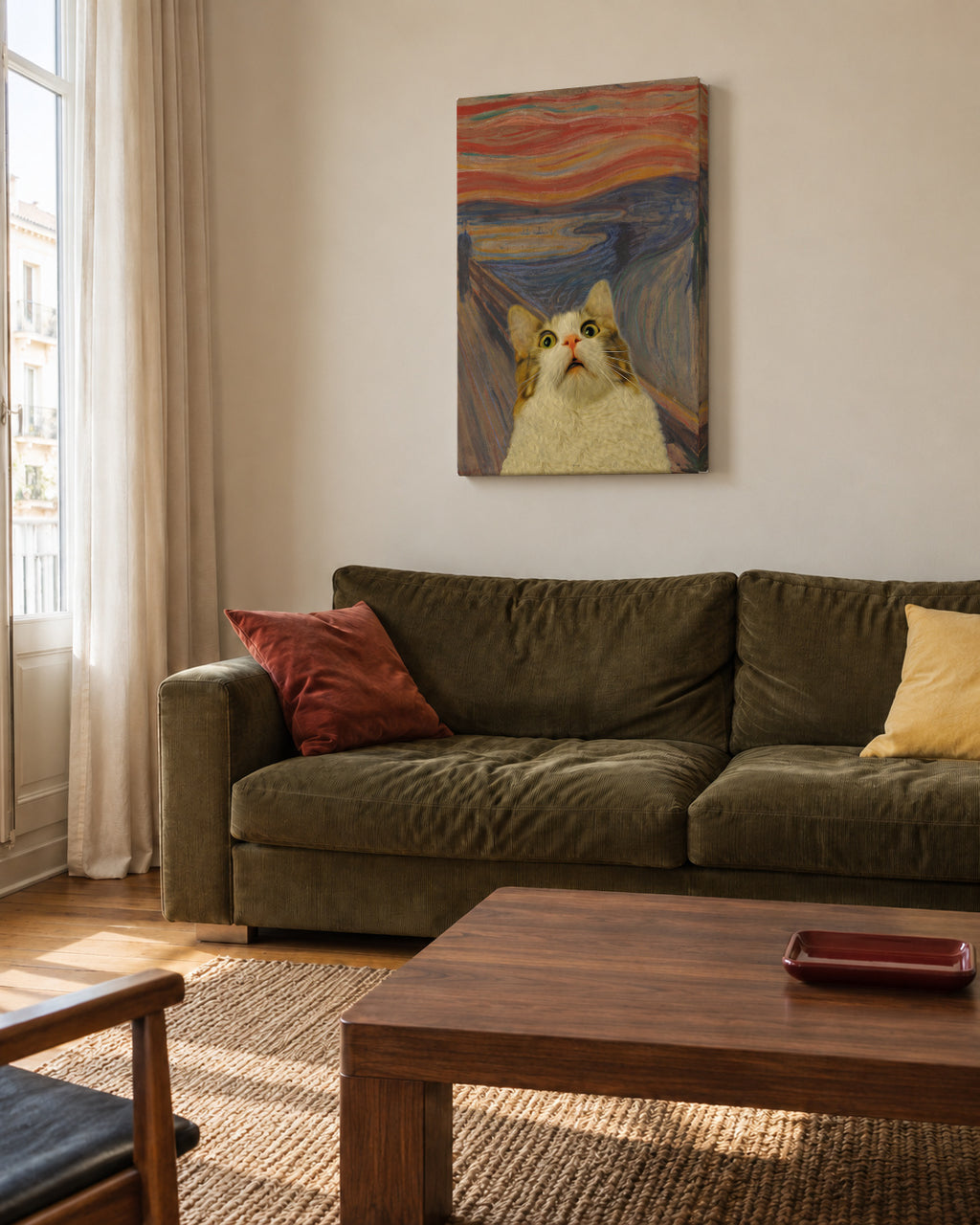 The Meow 02 - Unframed canvas in an interior