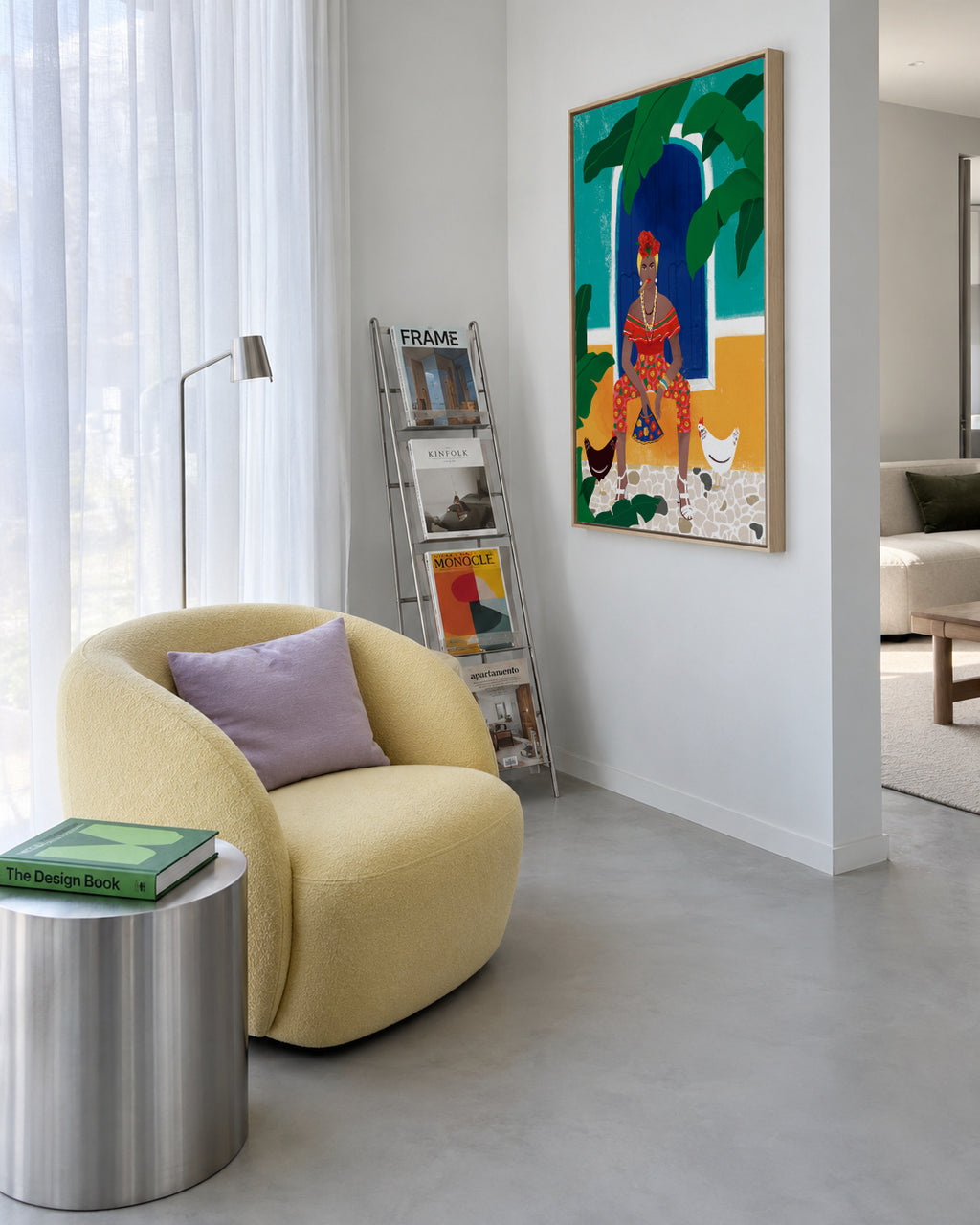 Femm au cigare - Framed canvas in an interior
